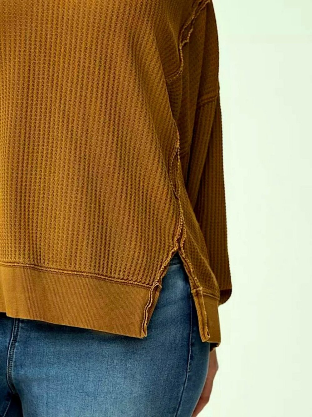 VGUC Torrid Oversized Waffle Top in Tobacco Brown, Size 1 (Fits Like 3X) - Picture 5 of 10